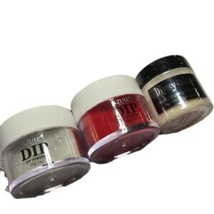 Dipsy Dip Powder Nail Kit and Azure - red Silver Creme Brulee